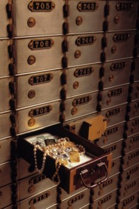 Safe deposit box in bank